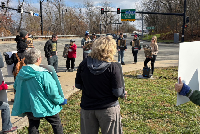 protestors at a rally